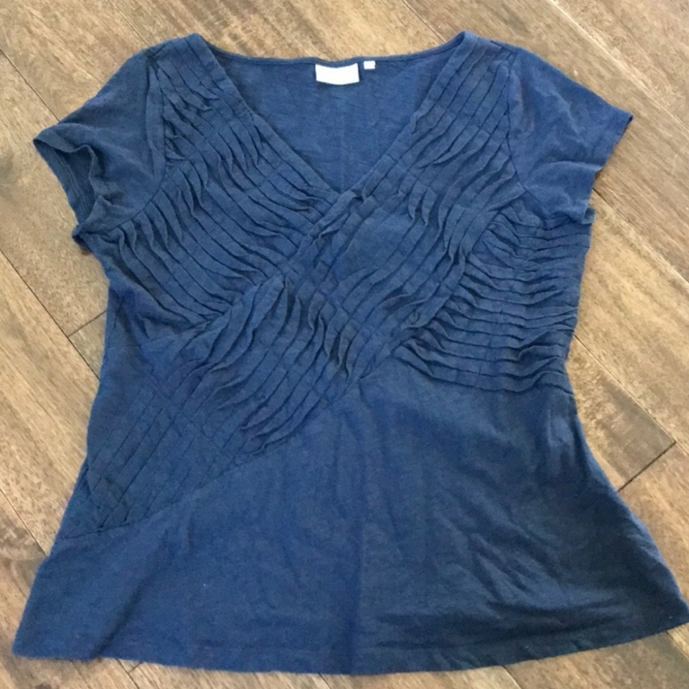 Anthropologie Deletta blue top - sz XL